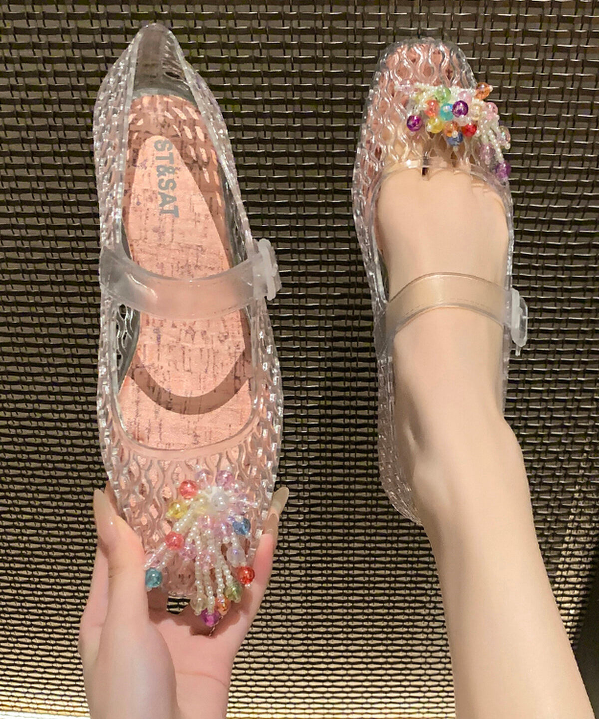 Orange Sandals Splicing Hollow Out Tassel Decorated