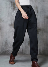 Load image into Gallery viewer, Organic Black Oversized Patchwork Cotton Harem Pants Spring
