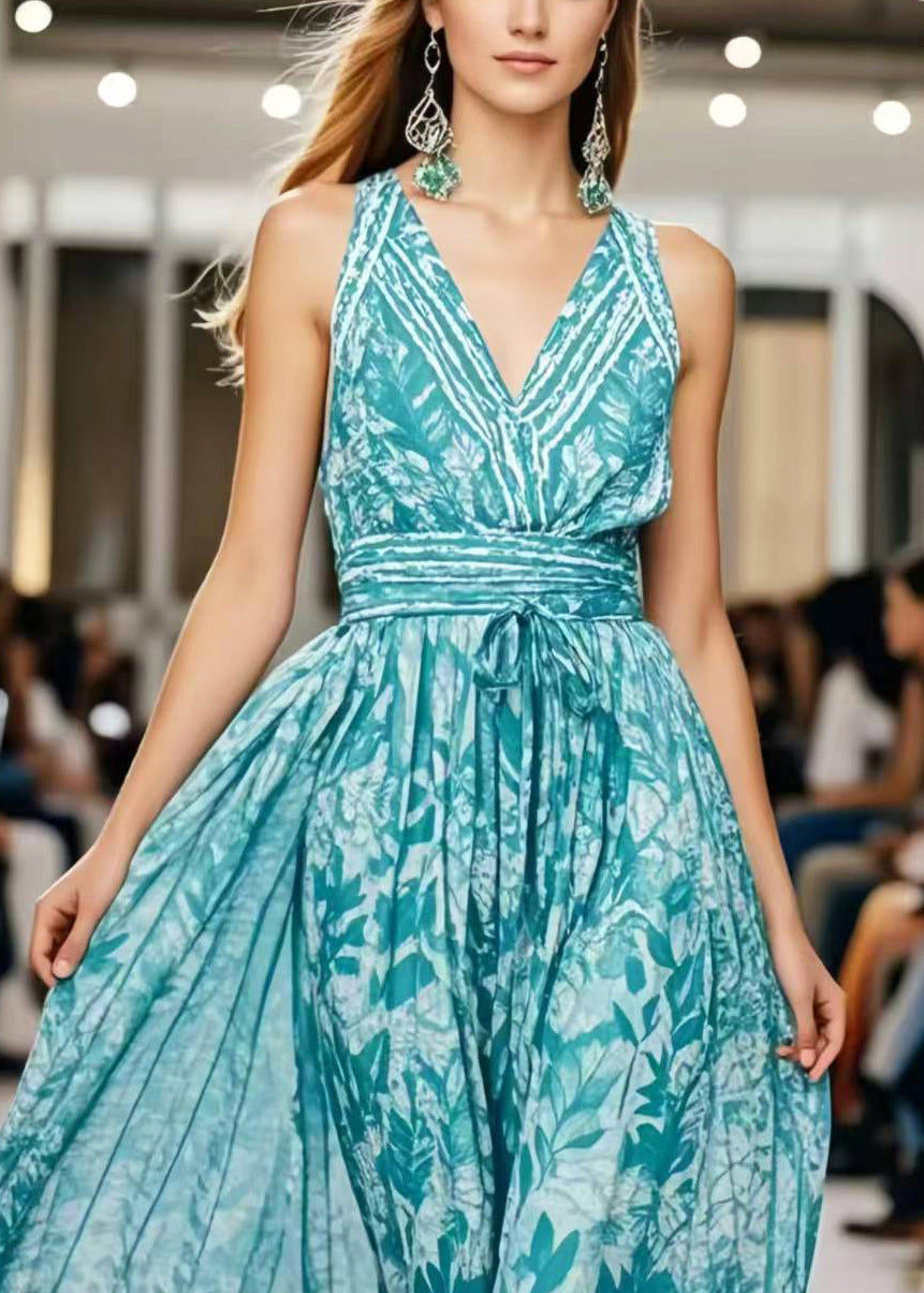 Organic Blue Print Exra Large Hem Chiffon Sundress Summer