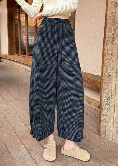 Organic Grey Oversized Plaid Cotton Harem Pants Fall