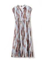 Load image into Gallery viewer, Organic Khaki Cinched Tie Dye Chiffon Maxi Dresses Summer