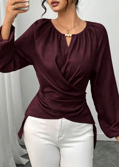 Organic Mulberry Asymmetrical Cotton Blouse Top Fall