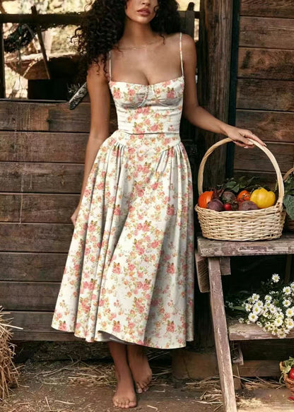 Organic Purple Bustier Top Exra Large Hem Print Dress Summer