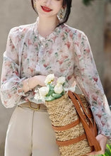 Load image into Gallery viewer, Organic Ruffled Print Chiffon Shirt Long Sleeve