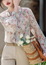 Load image into Gallery viewer, Organic Ruffled Print Chiffon Shirt Long Sleeve