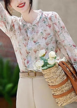 Load image into Gallery viewer, Organic Ruffled Print Chiffon Shirt Long Sleeve