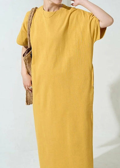 Organic Yellow Oversized Cotton Robe Dresses Summer