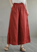 Load image into Gallery viewer, Organic Yellow Pockets Elastic Waist Linen Wide Leg Pants Summer