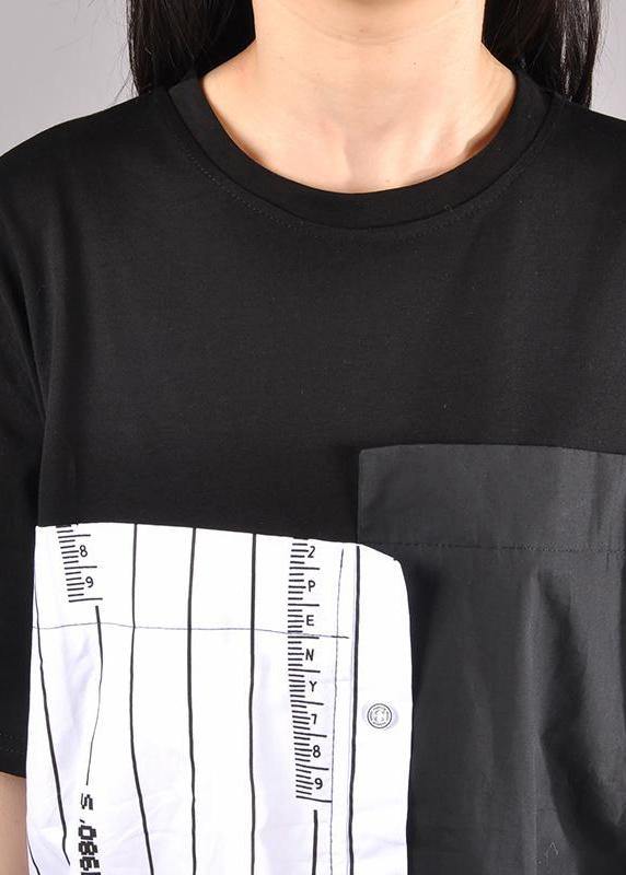 Organic cotton outfit Boho Casual Striped Spliced Irregular Half Sleeve Dress - SooLinen