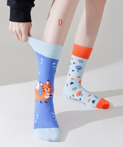 Original AB Asymmetric Combed Cotton Mid Calf Socks