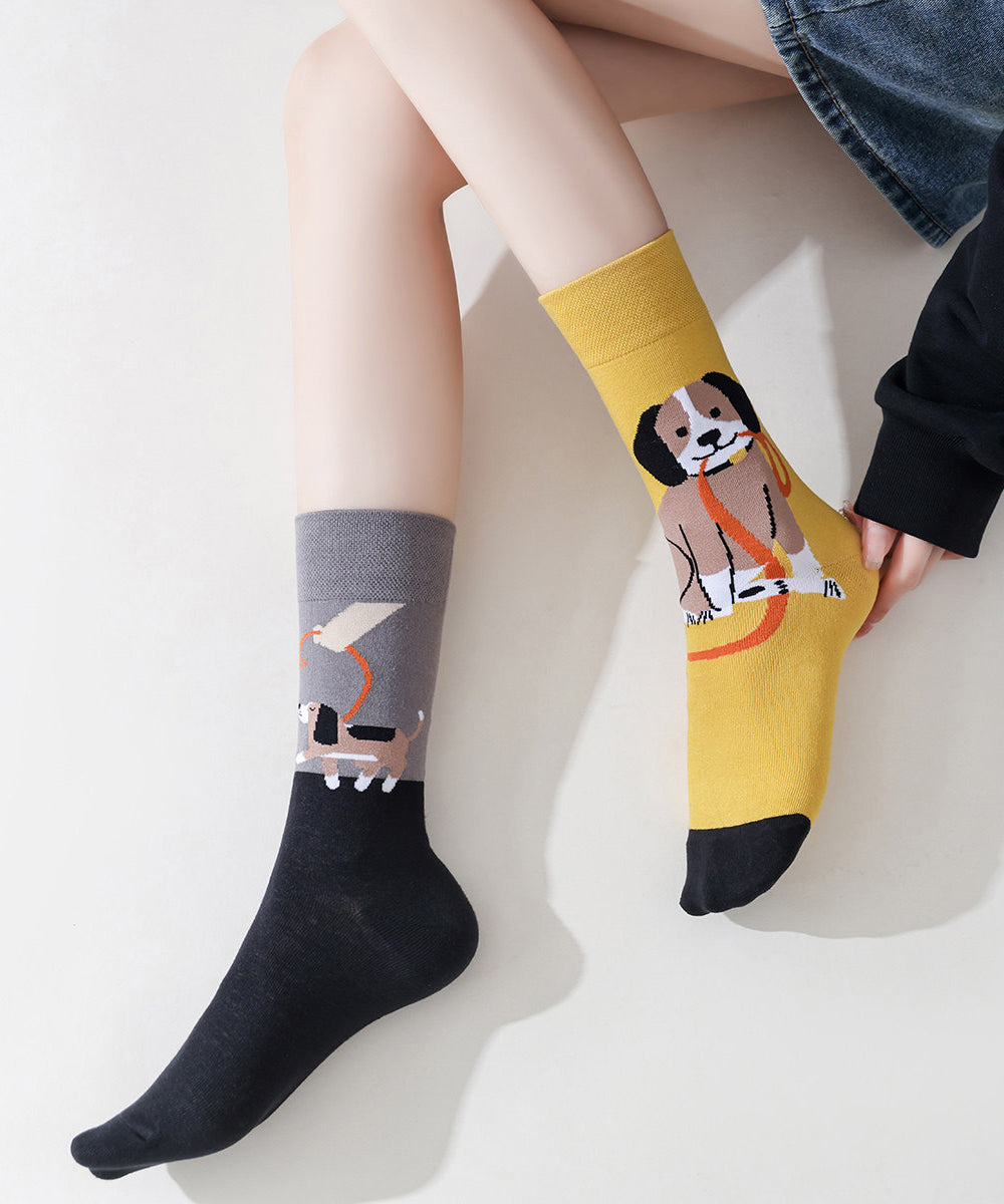 Original Asymmetric Combed Cotton Creative Fashion Socks