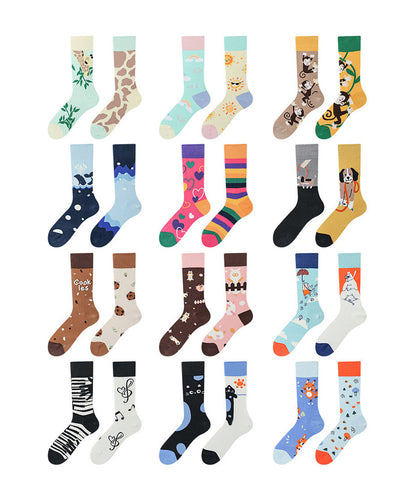 Original Asymmetric Combed Cotton Creative Fashion Socks