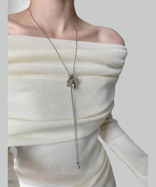 Original Crystal Pendant Titanium Steel Long Pendant Necklace