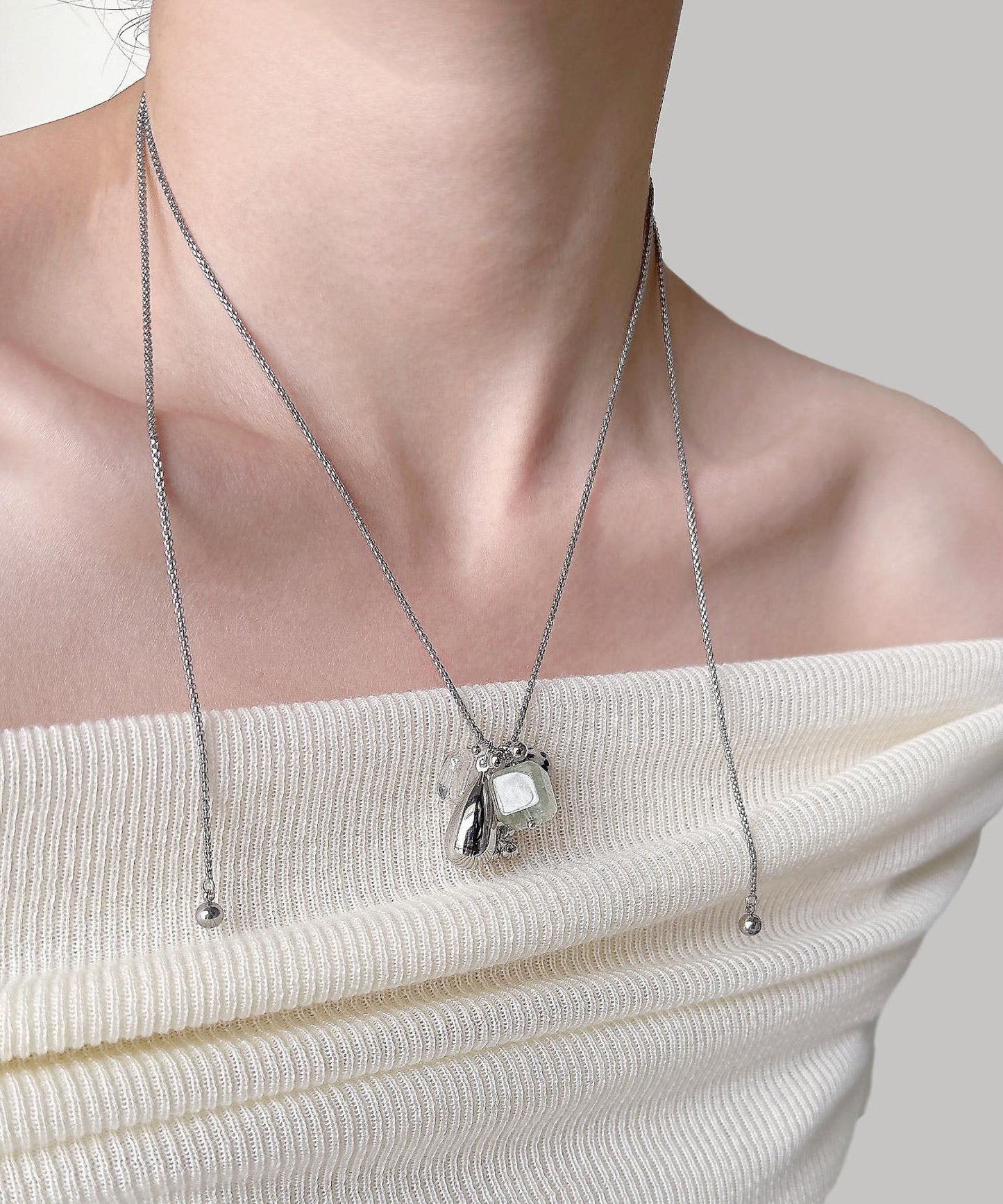 Original Crystal Pendant Titanium Steel Long Pendant Necklace