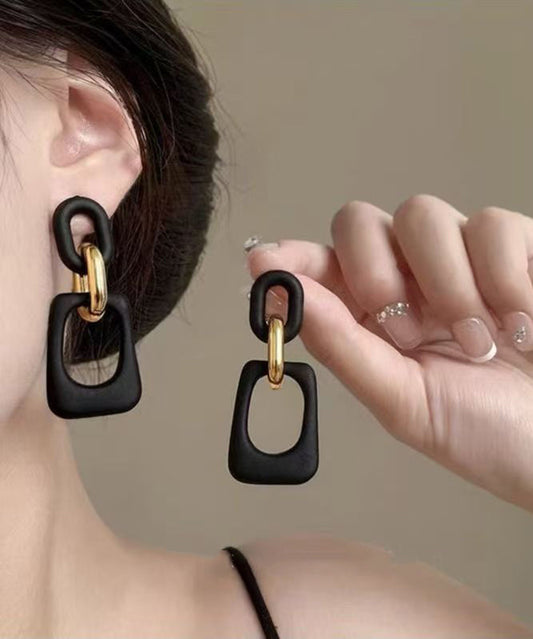 Original Design Black Acrylic Drop Earrings
