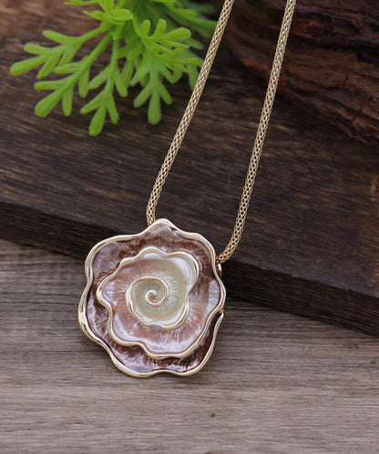 Original Design Blue Copper Alloy Auspicious Clouds Enamel Pendant Necklace