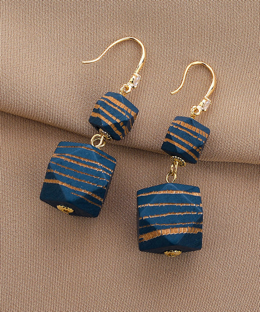 Original Design Blue Copper Alloy Tassel Drop Earrings