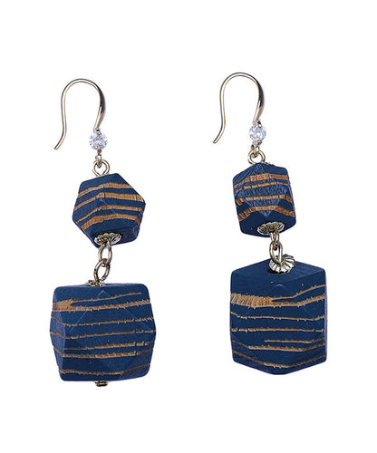 Original Design Blue Copper Alloy Tassel Drop Earrings