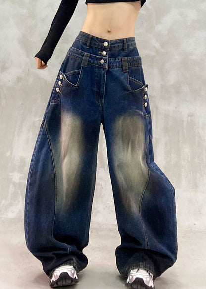 Original Design Blue High Waist Wide Leg Jeans