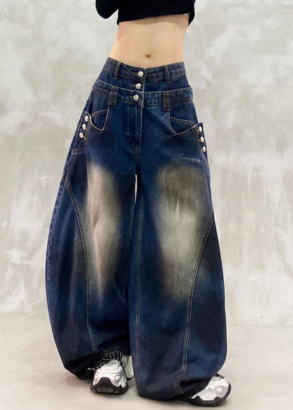 Original Design Blue High Waist Wide Leg Jeans