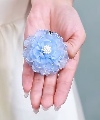 Original Design Blue Organza Floral Hairpin