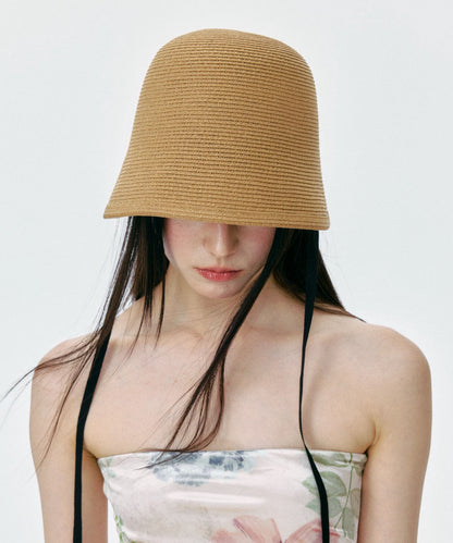 Original Design Bow Tie Tied Straw Woven Bucket Hat