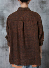 Load image into Gallery viewer, Original Design Chocolate Oversized Print Cotton Top Spring