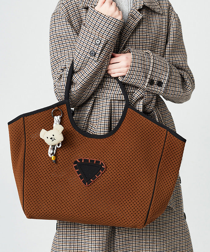 Original Design Chocolate Patchwork Large Capacity Cotton Women Handbag