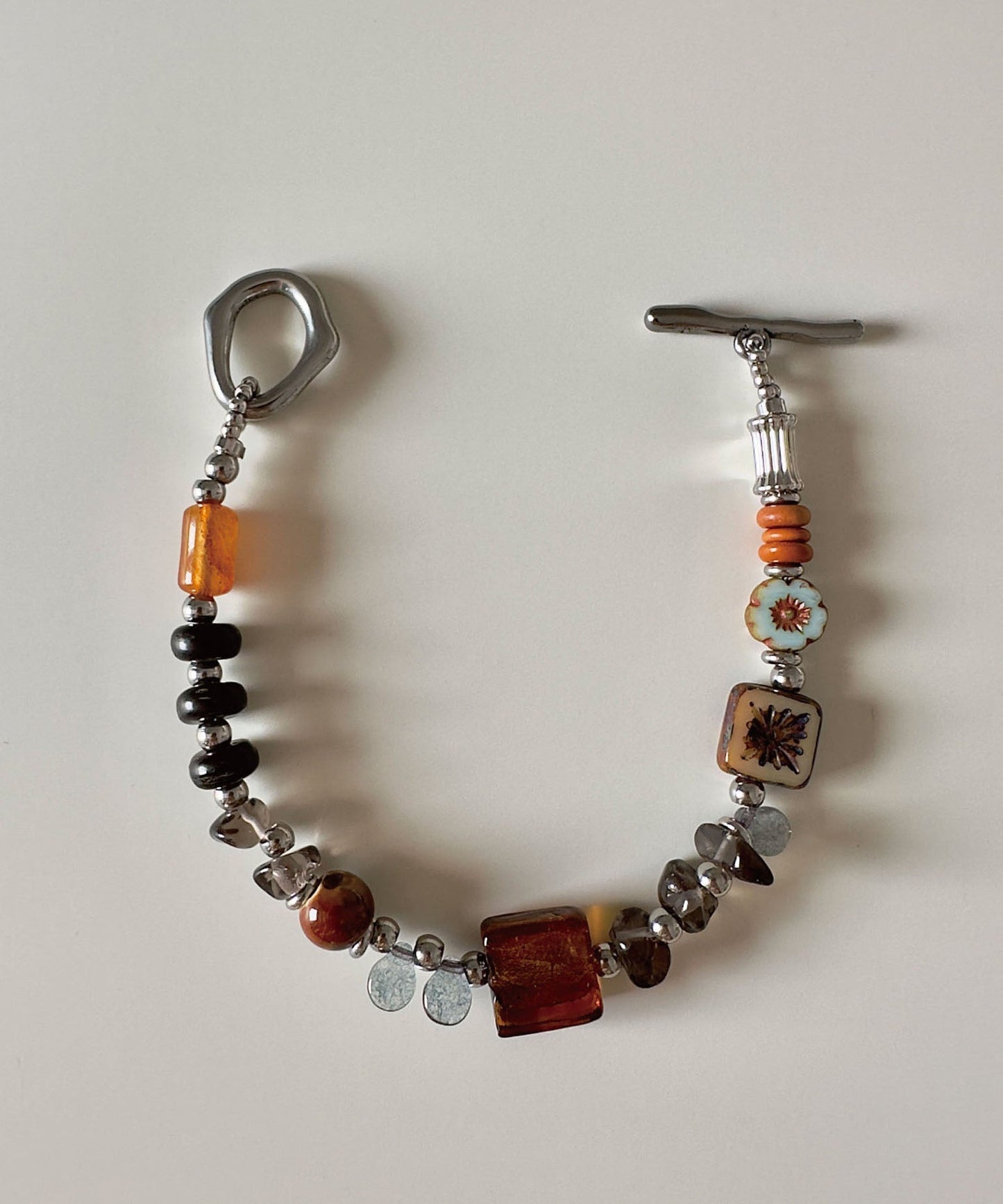 Original Design Crystal Glass OT Buckle Bracelet