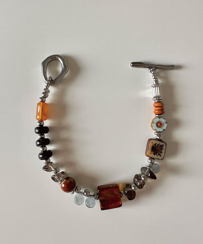 Original Design Crystal Glass OT Buckle Bracelet