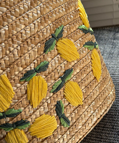 Original Design Embroidered Lemon Woven Shoulder Bag