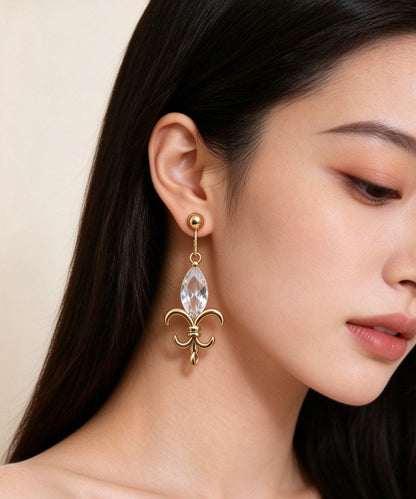 Original Design Gold Alloy Crystal Drop Earrings