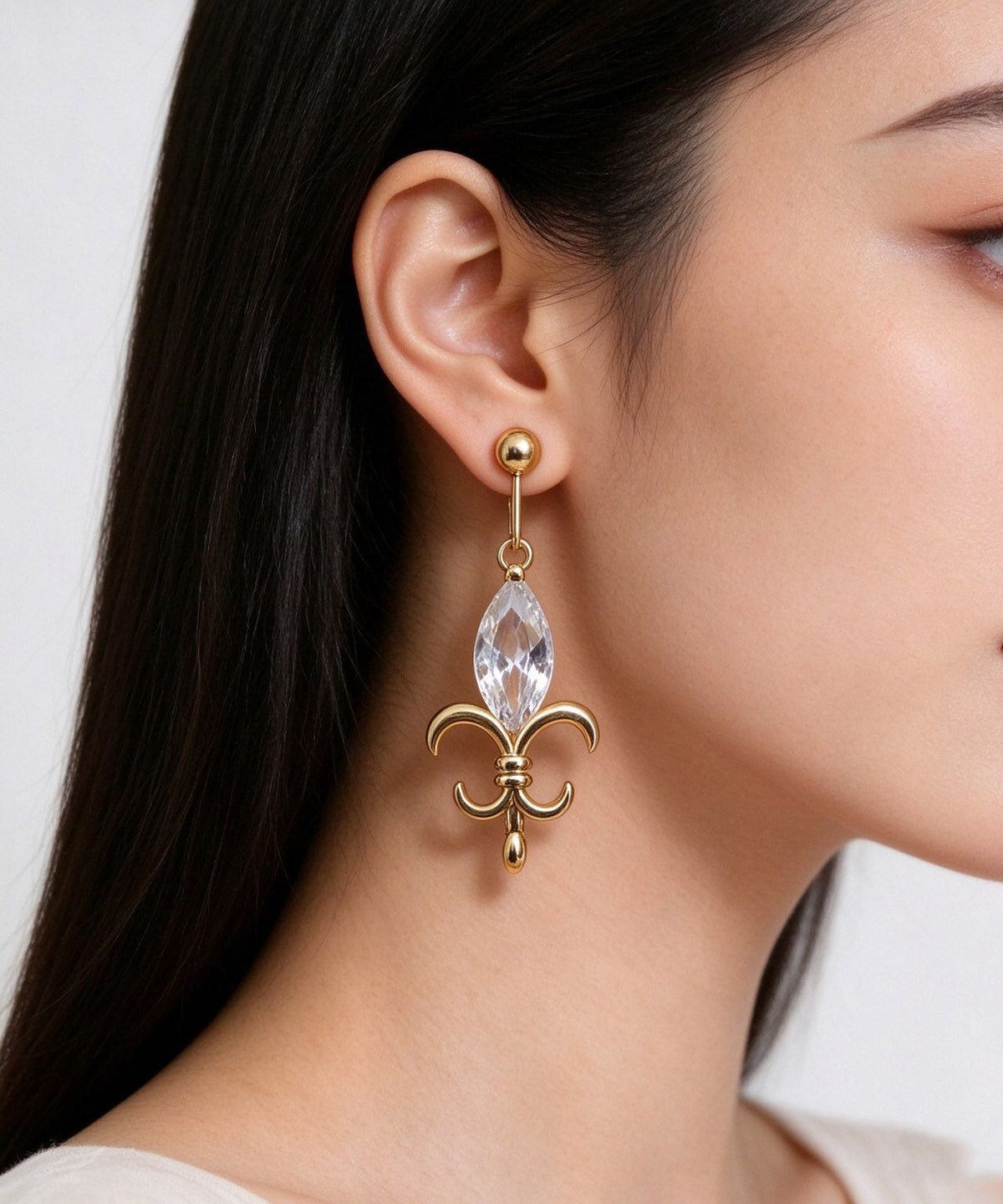Original Design Gold Alloy Crystal Drop Earrings
