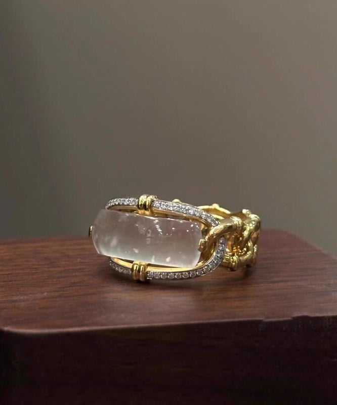 Original Design Gold Alloy Zircon Crystal Rings