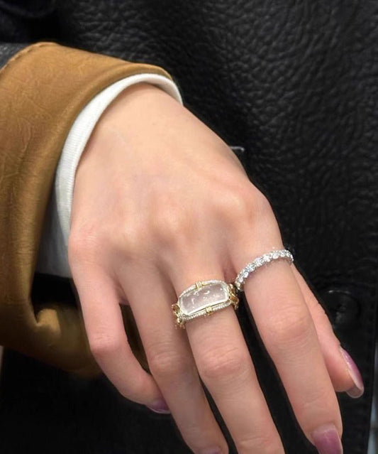 Original Design Gold Alloy Zircon Crystal Rings