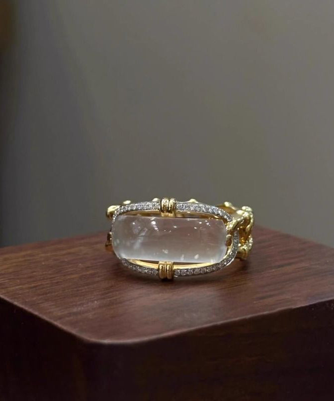 Original Design Gold Alloy Zircon Crystal Rings