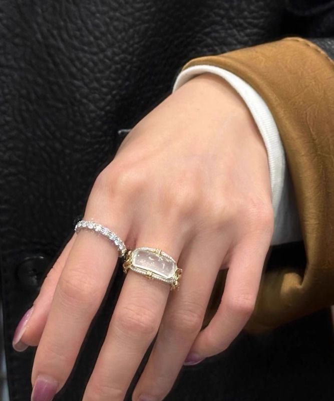 Original Design Gold Alloy Zircon Crystal Rings