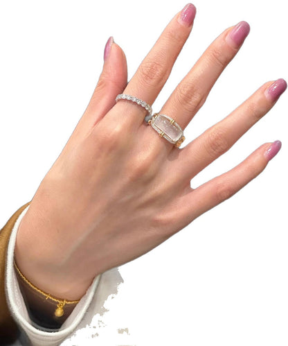Original Design Gold Alloy Zircon Crystal Rings