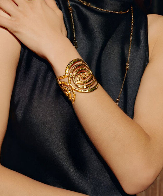 Original Design Gold Copper Overgild Hollow Out Cuff