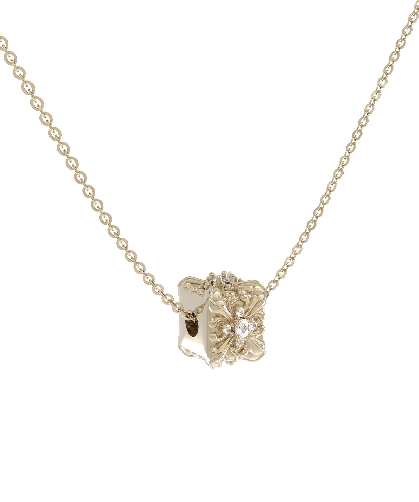 Original Design Gold Copper Overgild Zircon Iris Pendant Necklace