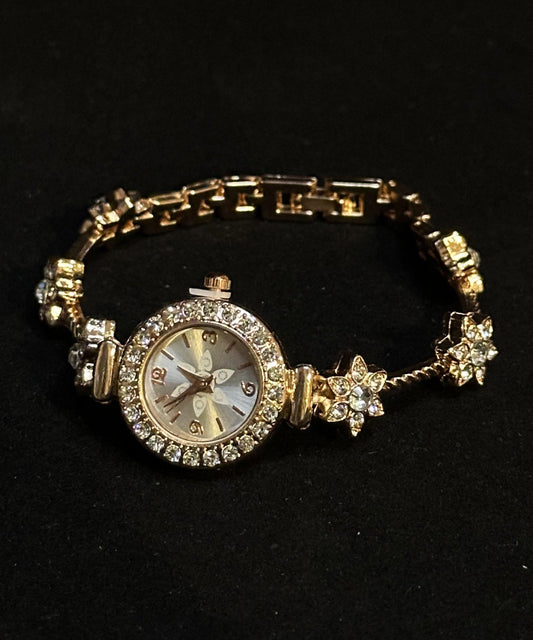Original Design Gold Metal Alloy Zircon Floral Watches
