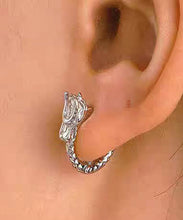 Load image into Gallery viewer, Original Design Gold Sterling Silver Overgild Animal Hoop Earrings