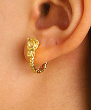 Load image into Gallery viewer, Original Design Gold Sterling Silver Overgild Animal Hoop Earrings