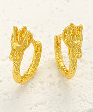 Load image into Gallery viewer, Original Design Gold Sterling Silver Overgild Animal Hoop Earrings