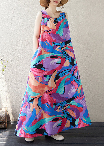 Original Design Graffiti Print Exra Large Hem Holiday Dresses Sleeveless