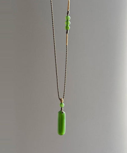 Original Design Green Weave Jade Pendant Necklace