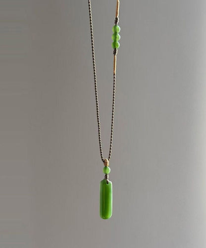 Original Design Green Weave Jade Pendant Necklace