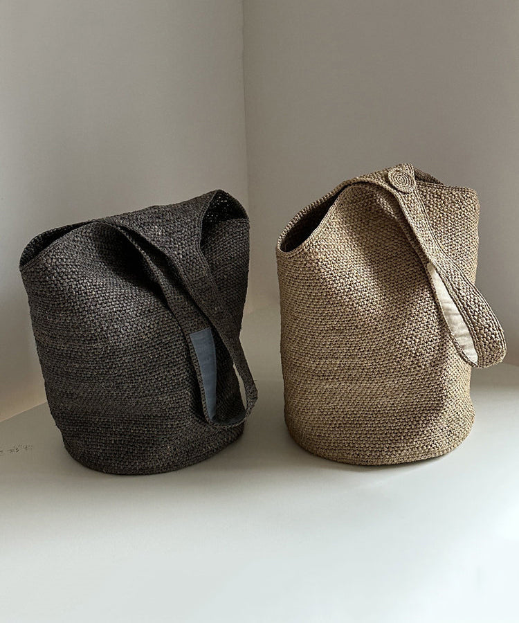 Original Design Grey Large Capacity Woven Bucket Bag