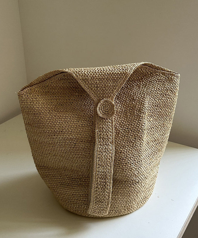 Original Design Grey Large Capacity Woven Bucket Bag