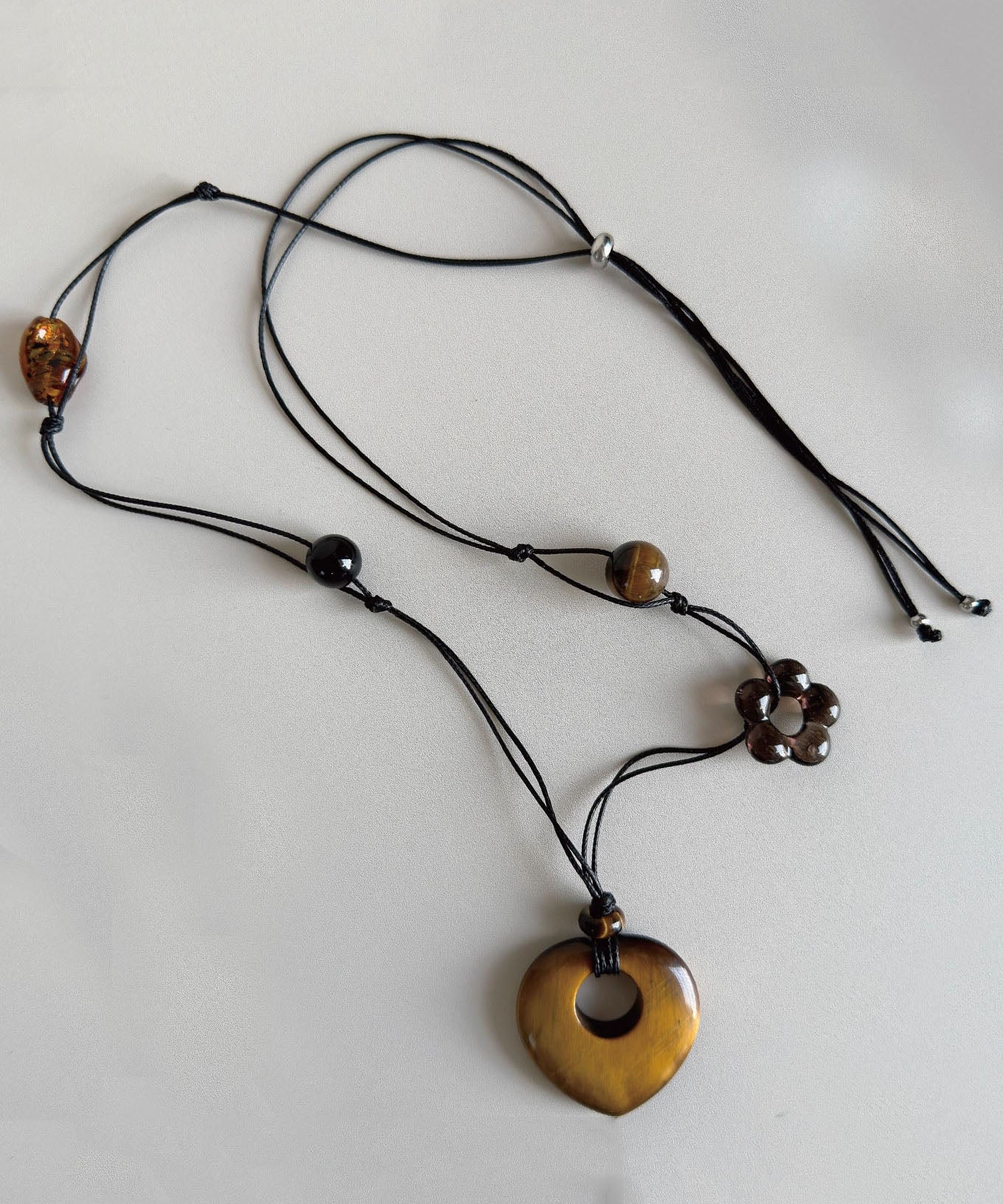 Original Design Hollow Out Gem Stone Pendant Long Necklace